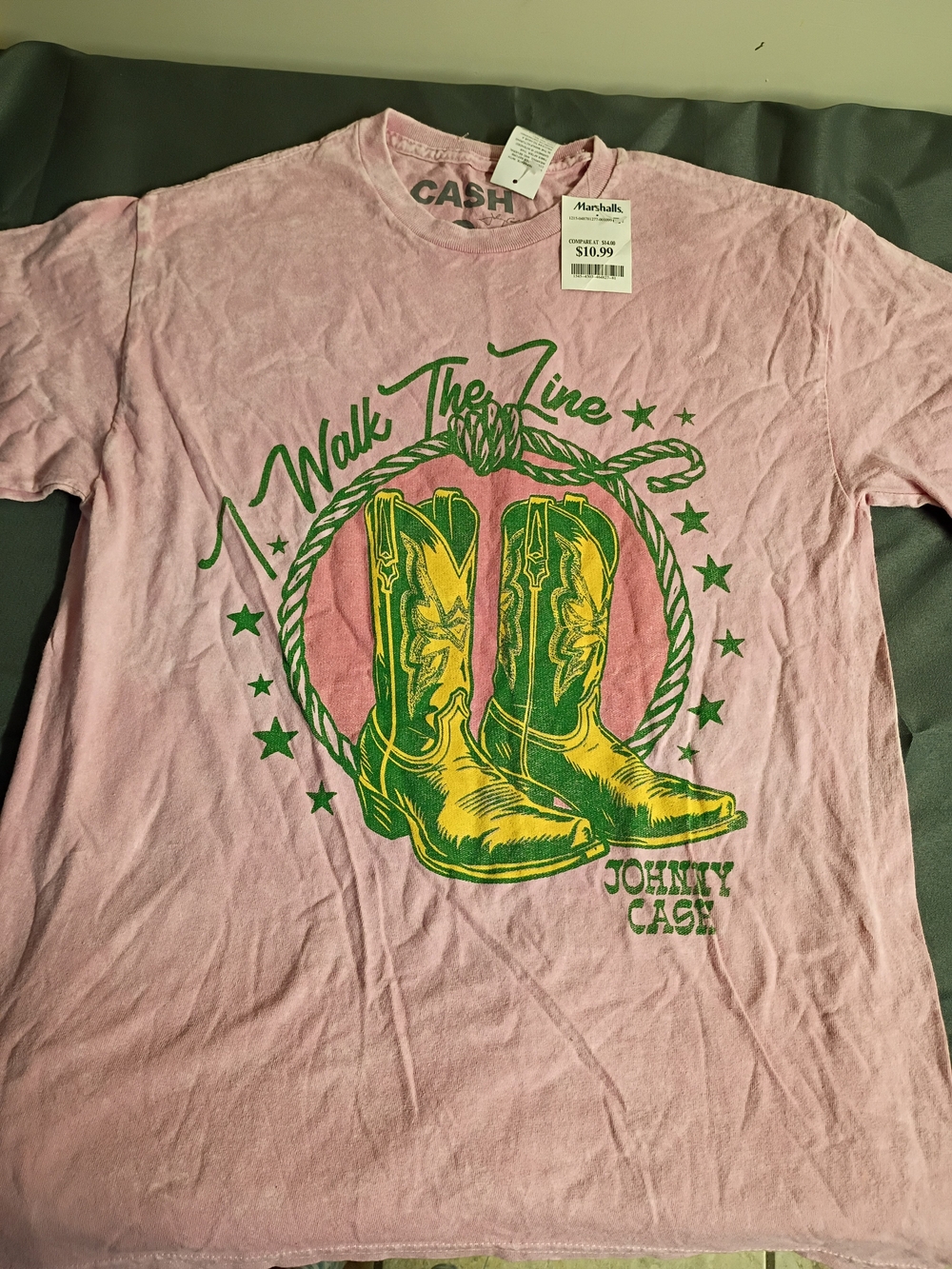 Pink Graphic Tee - Walk The Line Cowboy Boots